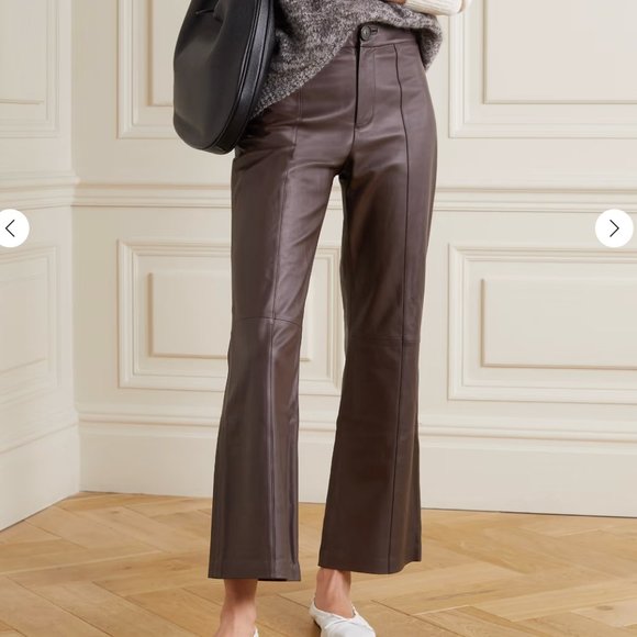 NWOT VINCE Leather flared pants- extremely soft!!! - Picture 2 of 16